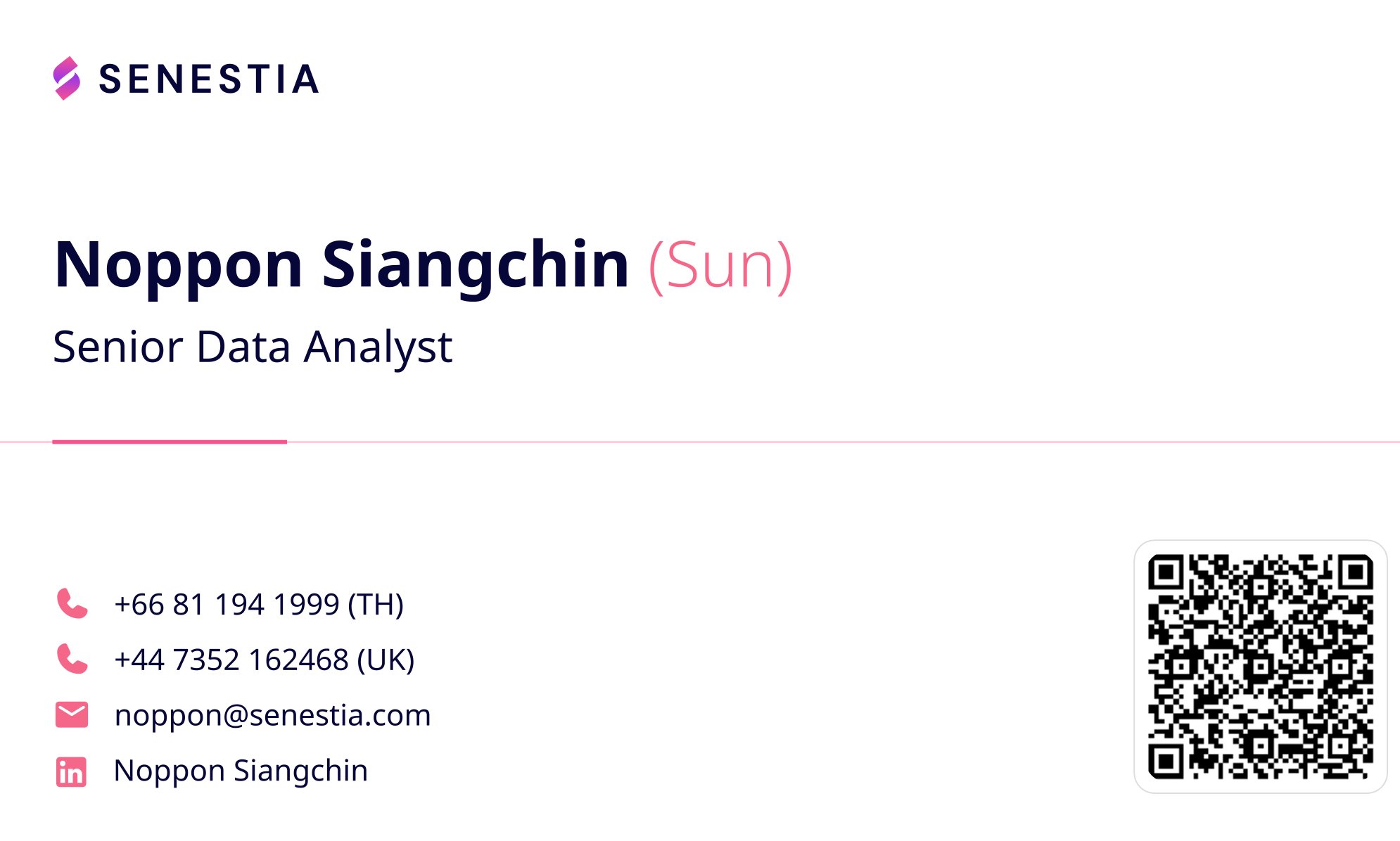 Noppon Siangchin Business Card